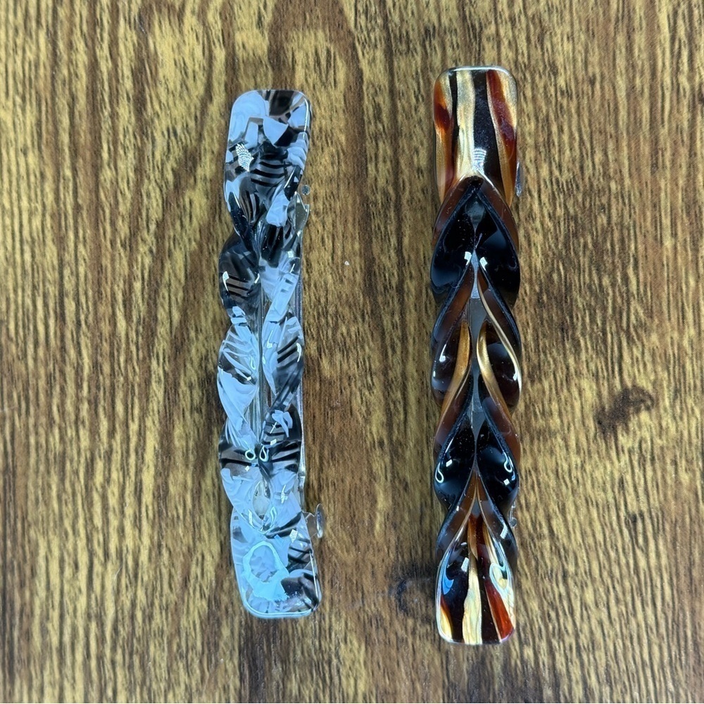 Elegant Hair Clip Set in Black and Brown